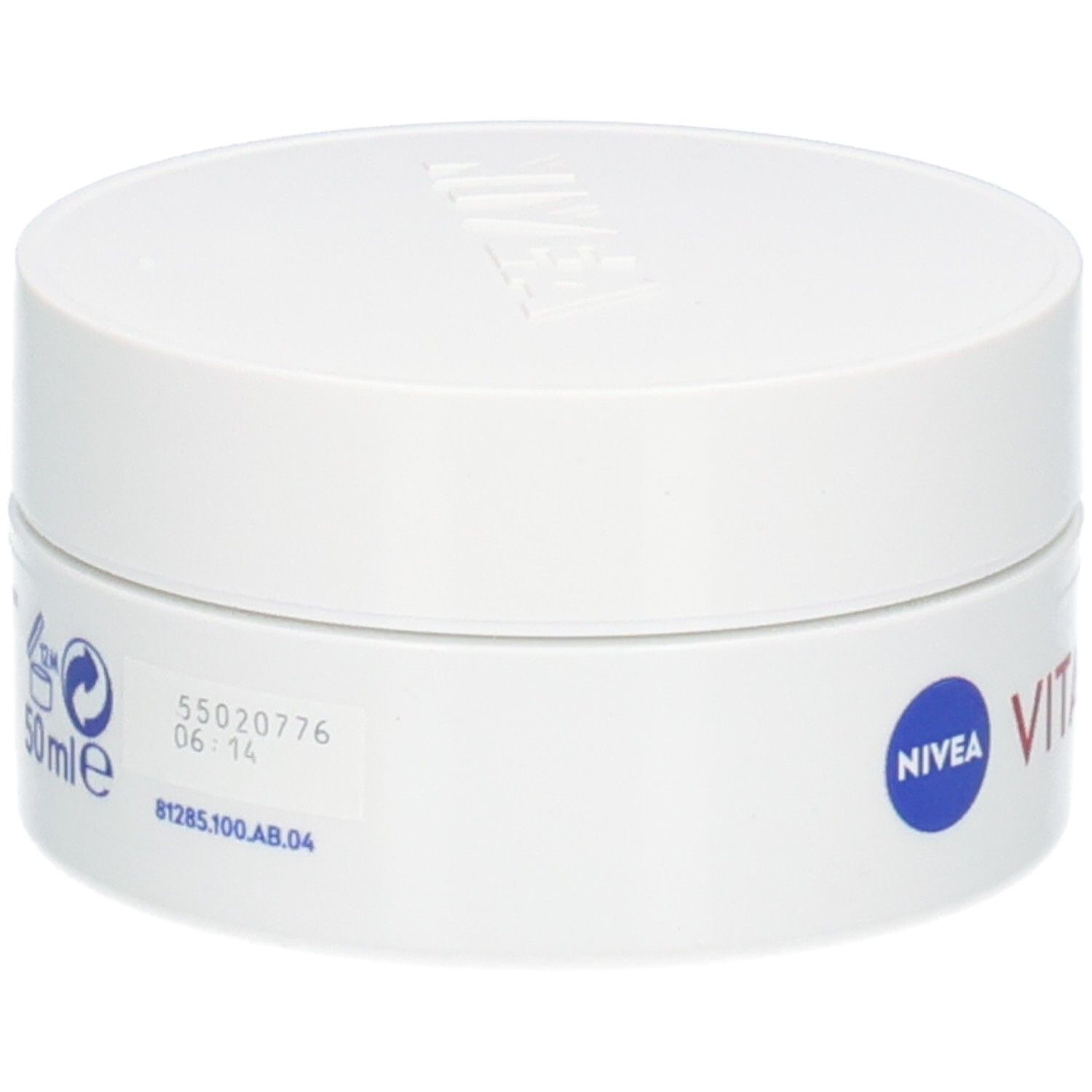 Rückseite des NIVEA Vital Anti-Falten Intensiv Plus Tagespflege LSF 15 Tiegels mit 50ml Angabe.