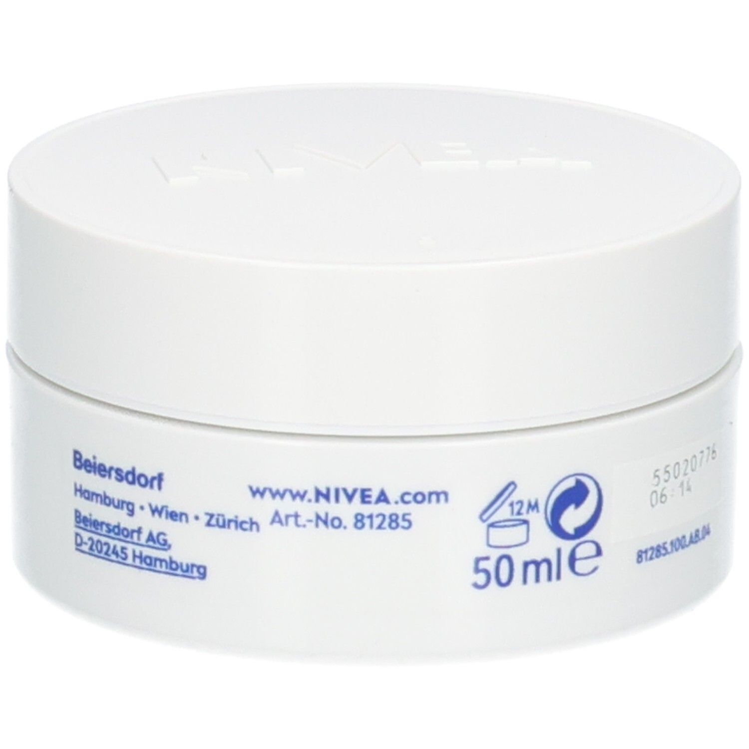 Seitenansicht des NIVEA Vital Anti-Falten Intensiv Plus Tagespflege LSF 15 Tiegels mit Herstellerangaben.