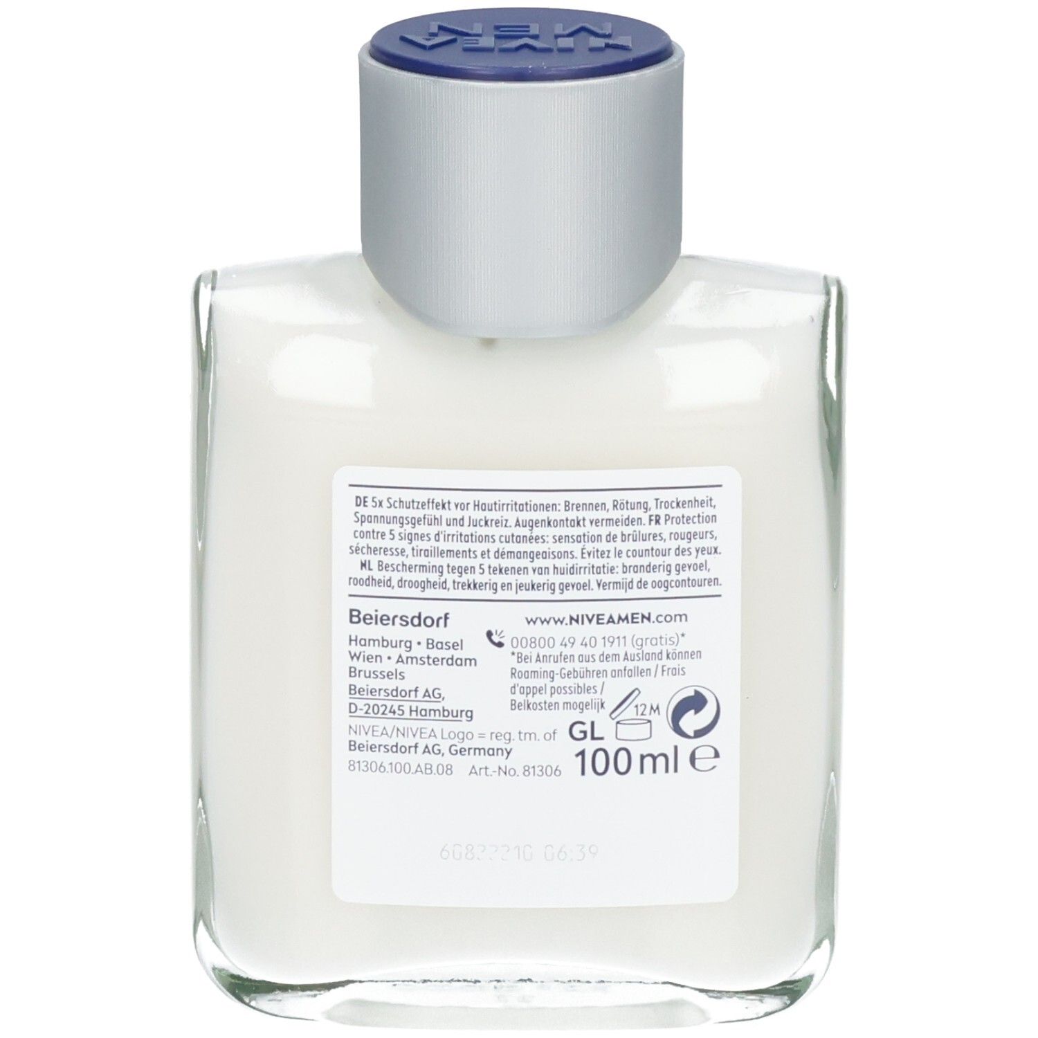 Nivea Men After Shave Balsam in Glasflasche mit blauem Schraubverschluss. 100 ml.