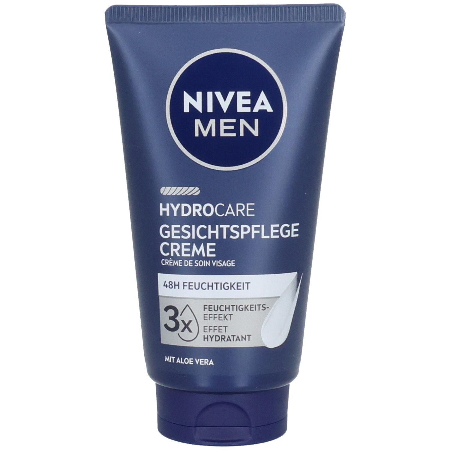 NIVEA MEN HydroCare Gesichtspflege Creme Tube. 48h Feuchtigkeit, 3x Feuchtigkeitseffekt, mit Aloe Vera.