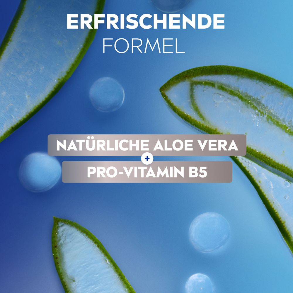 Nahaufnahme von Aloe Vera und Pro-Vitamin B5, Inhaltsstoffe der NIVEA MEN HydroCare Creme.