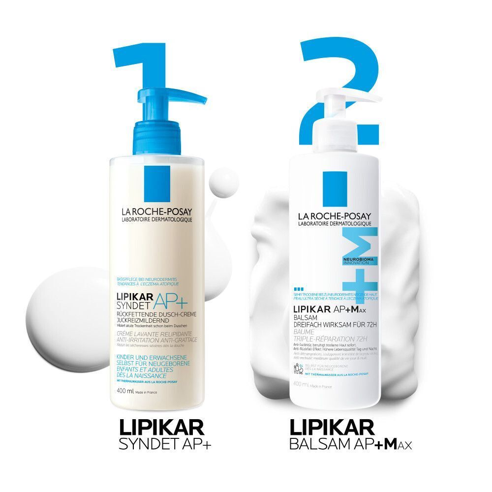 La Roche-Posay Lipikar Syndet AP+ und Balsam AP+M.