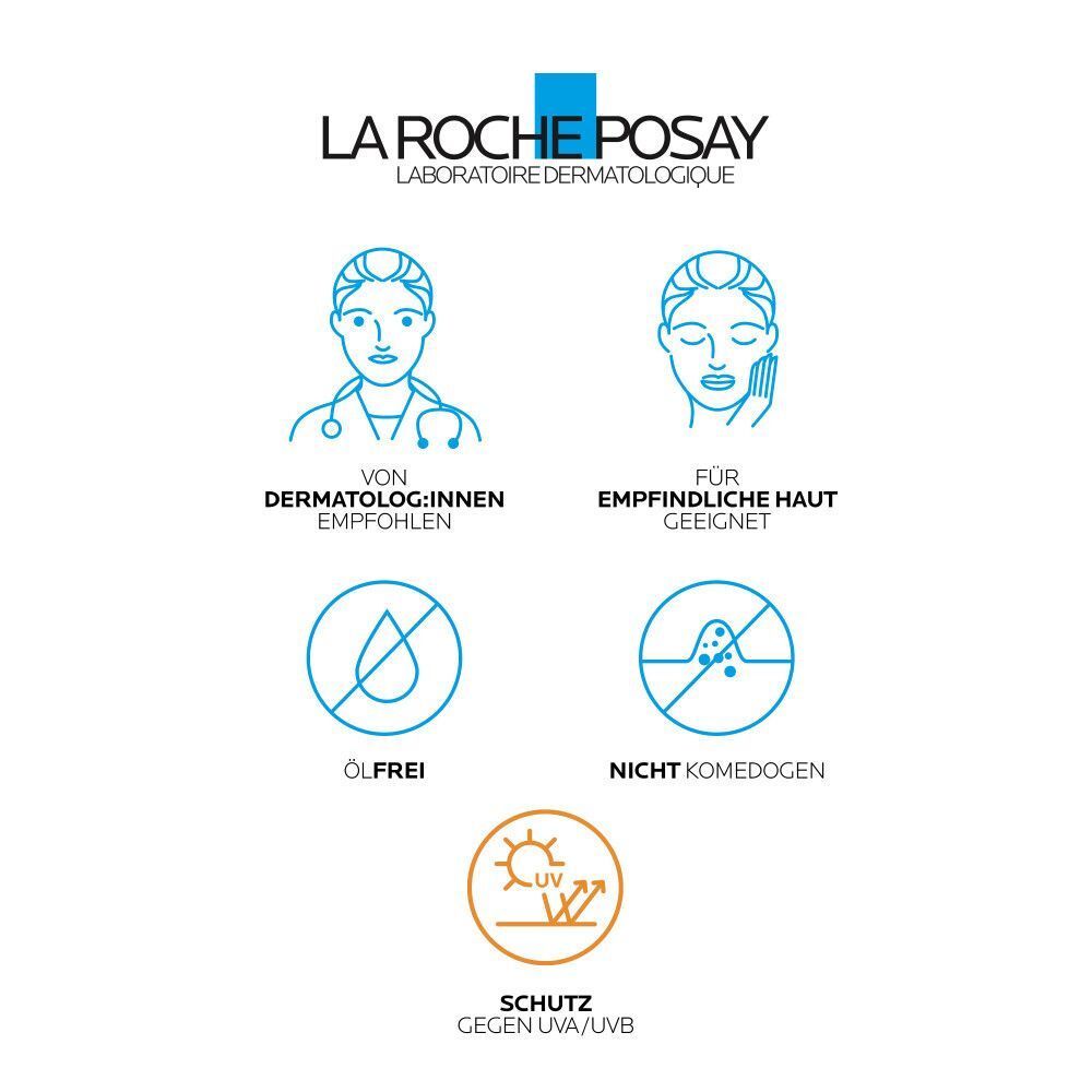 La Roche Posay Hyalu B5: Von Dermatologen empfohlen, für empfindliche Haut, ölfrei, nicht komedogen, UV-Schutz.