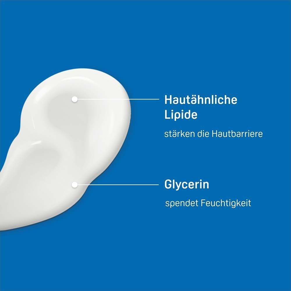 Lotion mit hautähnlichen Lipiden und Glycerin zur Stärkung der Hautbarriere.
