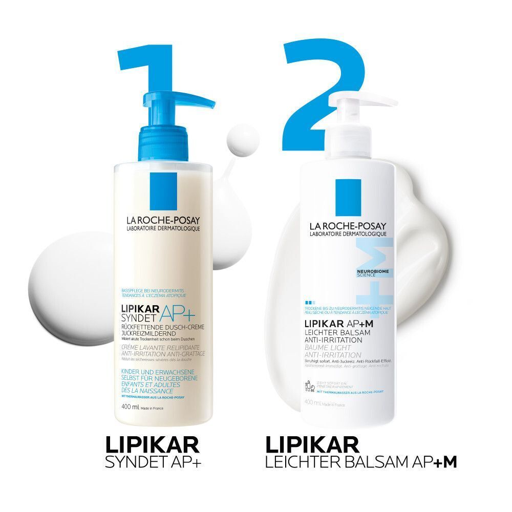 La Roche Posay Lipikar Syndet AP+ und Lipikar Leichter Balsam AP+M.