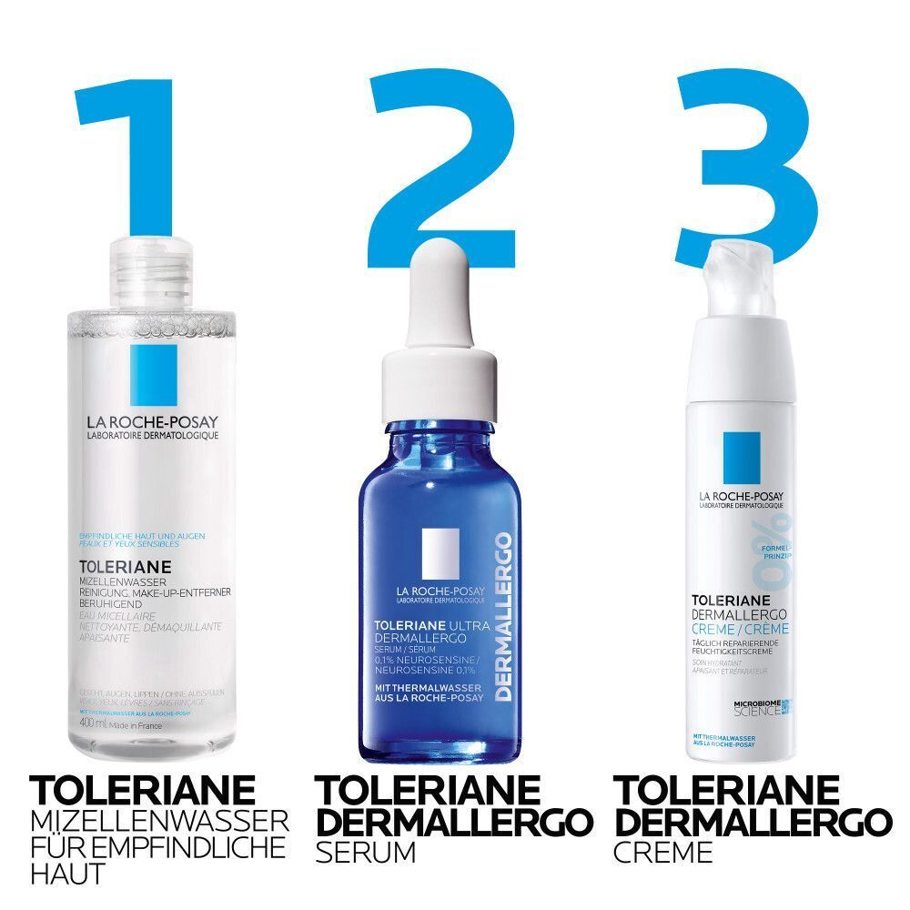 La Roche Posay Mizellenwasser Toleriane wird auf ein Wattepad gegeben und auf Gesicht, Augen und Lippen aufgetragen.