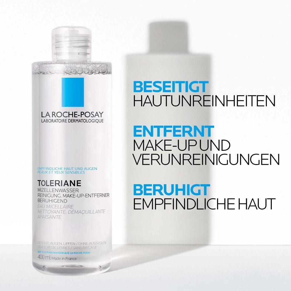 La Roche Posay Mizellenwasser reinigt, entfernt Make-up und beruhigt empfindliche Haut.