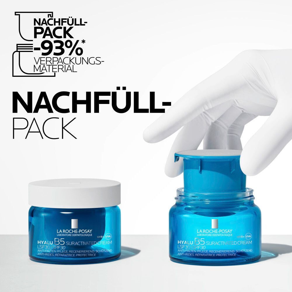 La Roche Posay Hyalu B5 Tiegel und Nachfüllpack-System.