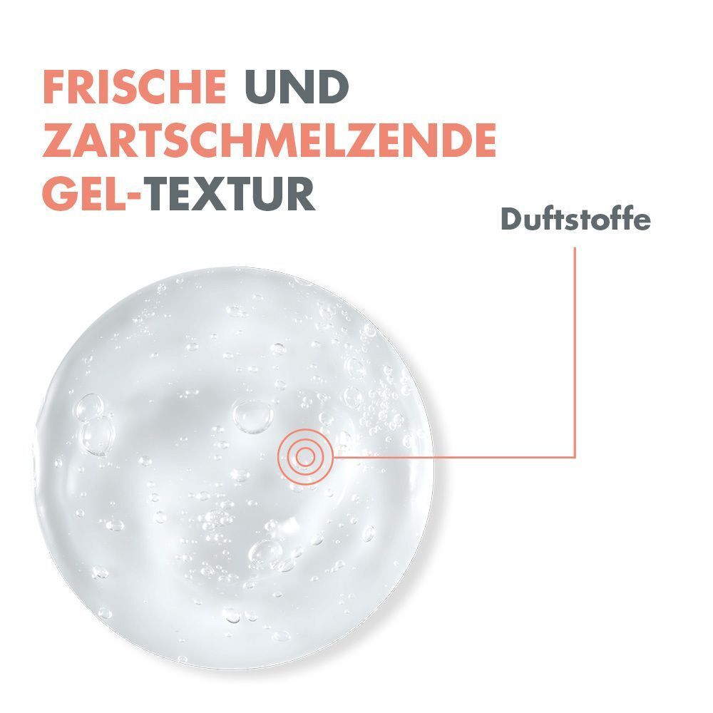 Frische, zartschmelzende Gel-Textur von Avène Mizellengel, duftstofffrei.