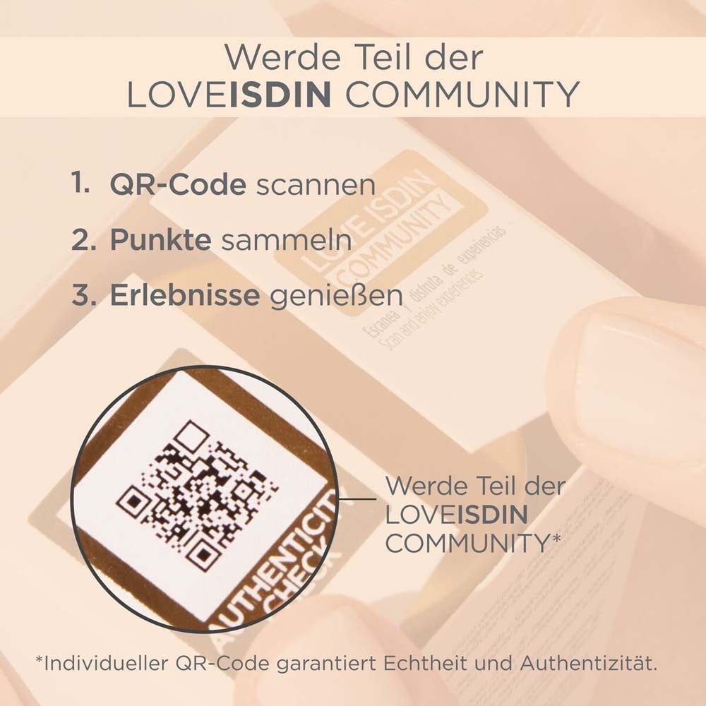 QR-Code und Text: "Werde Teil der LOVEISDIN COMMUNITY".