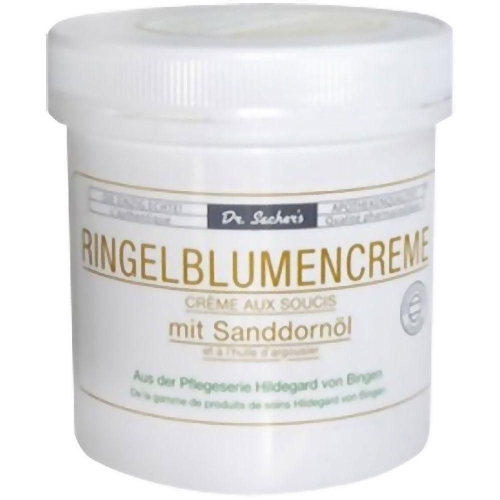 Dr. Sachers Ringelblumencreme mit Sanddornöl in weißem Tiegel.