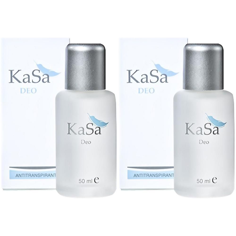 Zwei Flaschen KaSa Deo Antitranspirant, je 50 ml.