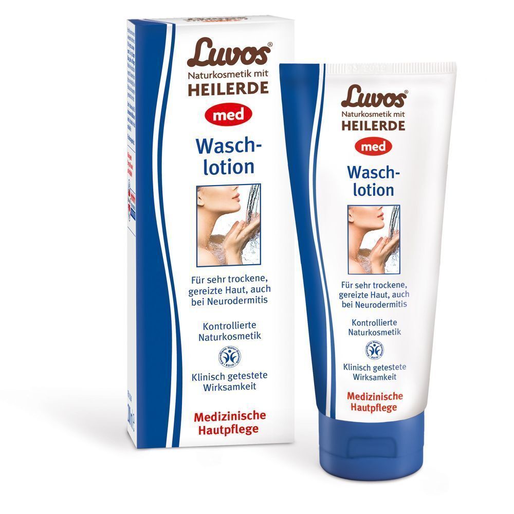Luvos-Heilerde MED Wasch-lotion in Tube und Karton. Medizinische Hautpflege.