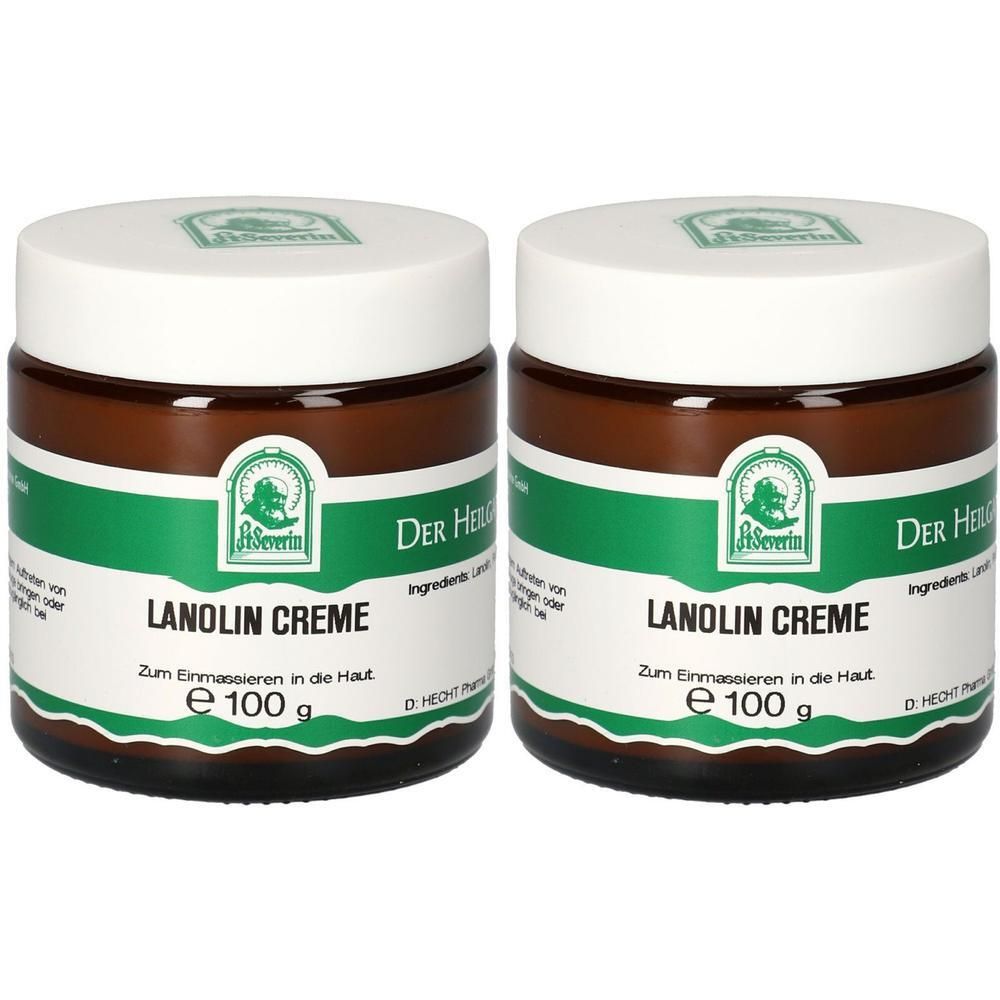 Zwei Gläser St. Severin Lanolin Creme, je 100g.