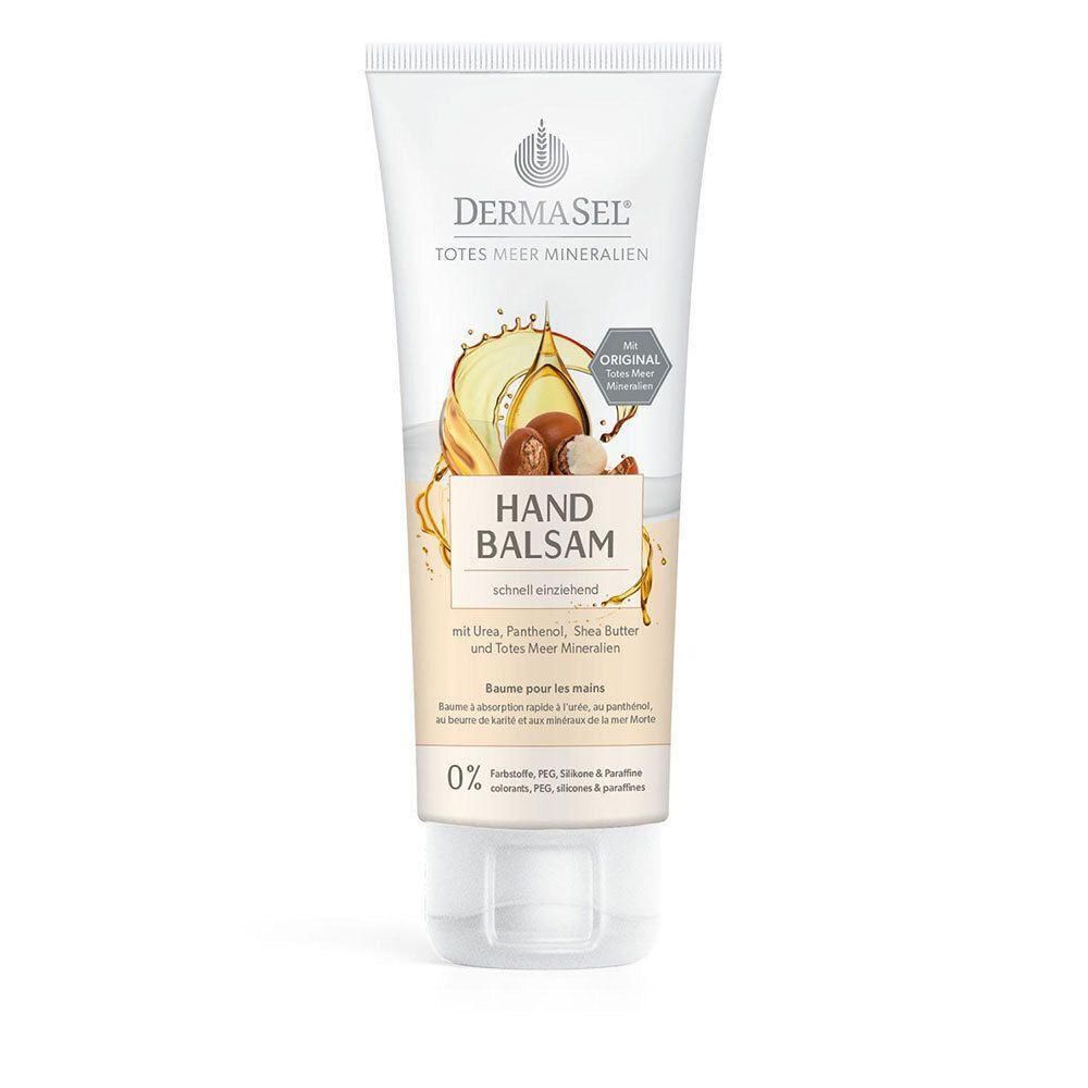DERMASEL Hand Balsam Tube mit Totes Meer Mineralien und Shea Butter.