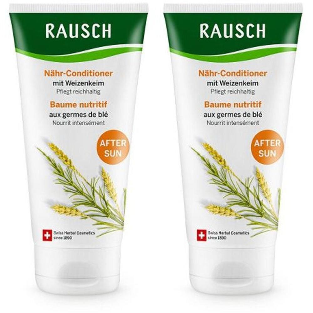 Zwei Tuben RAUSCH Nähr-Conditioner mit Weizenkeim, "After Sun" Aufschrift.