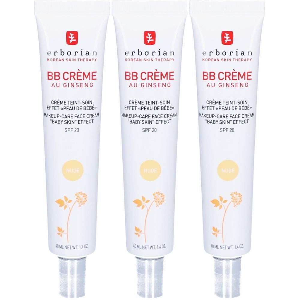 Drei Tuben Erborian BB Creme Nude mit SPF 20.