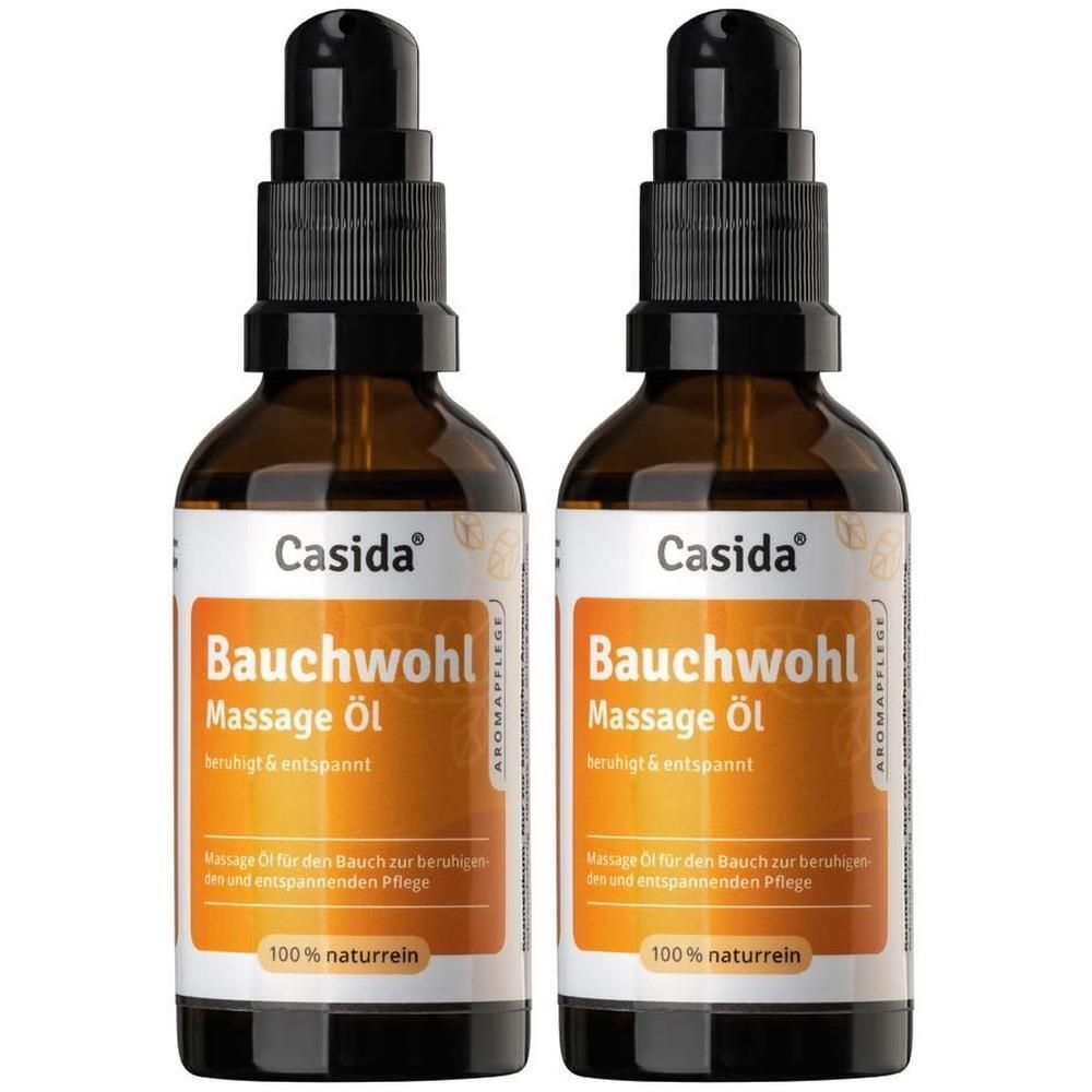 Zwei braune Glasflaschen mit Pumpspender und orangefarbenem Etikett.