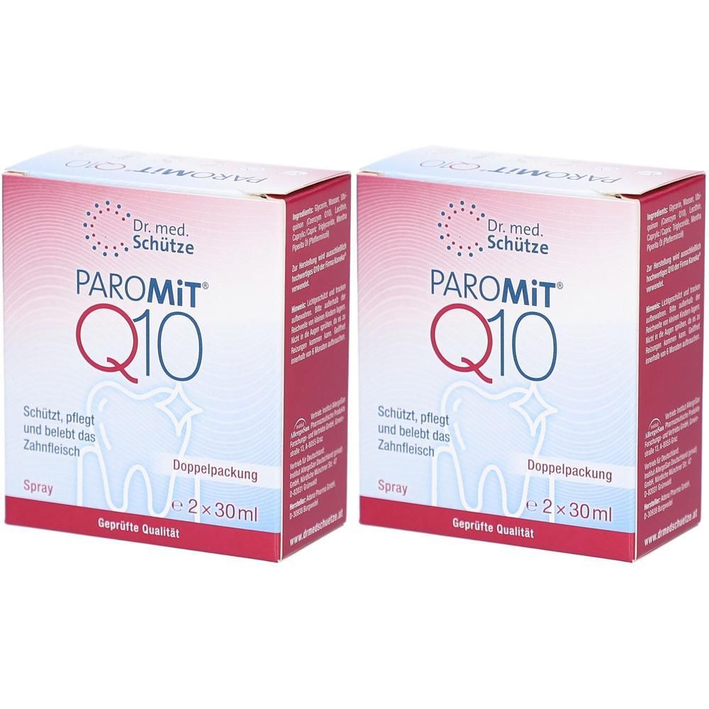 Doppelpackung PAROMiT® Q10 Spray: Schützt, pflegt und belebt das Zahnfleisch. Geprüfte Qualität.