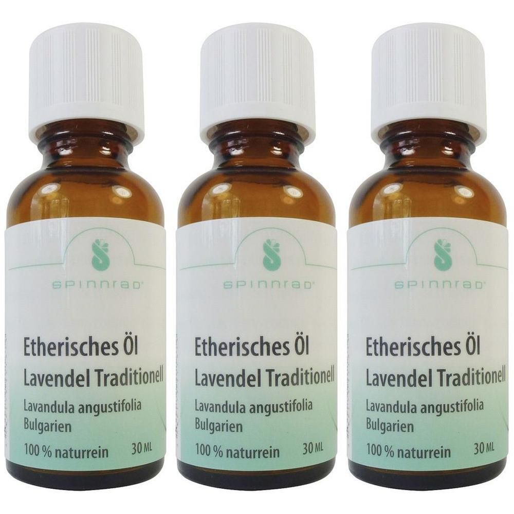 Drei Flaschen ätherisches Lavendelöl, 30ml, 100% naturrein.