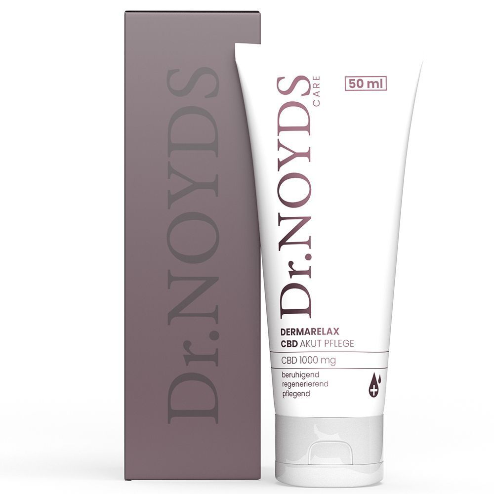 Dr. NOYDS DERMARELAX CBD AKUT PFLEGE Tube und Faltschachtel. 50 ml.