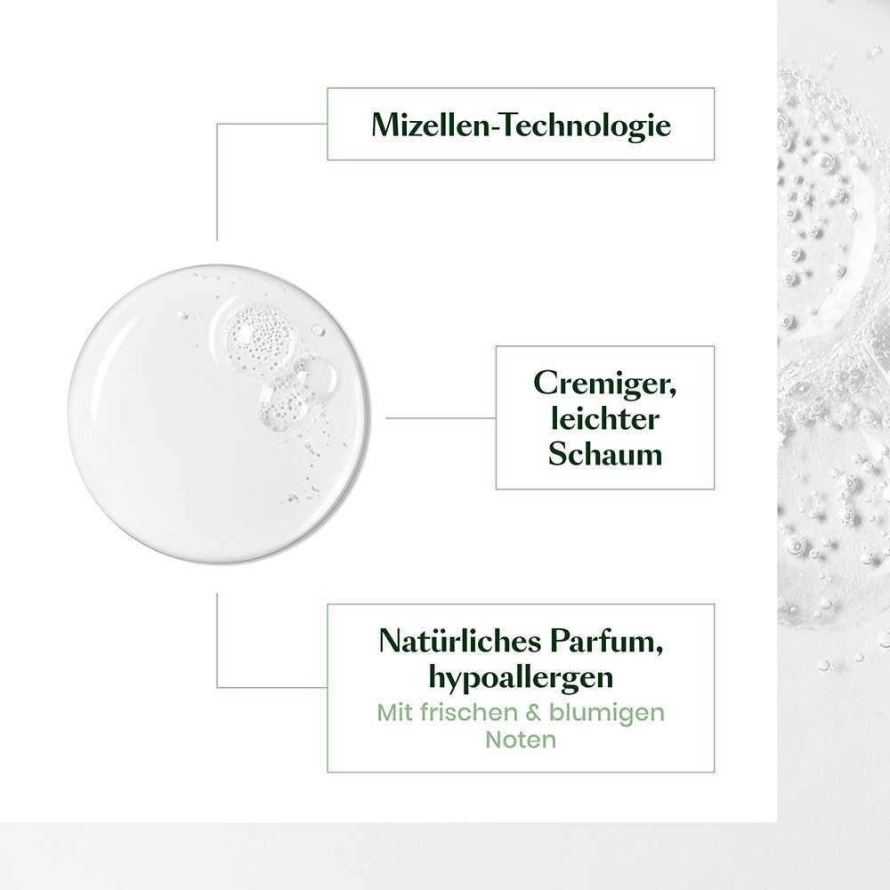 Mizellen-Technologie und cremiger Schaum von René Furterer Naturia Shampoo.