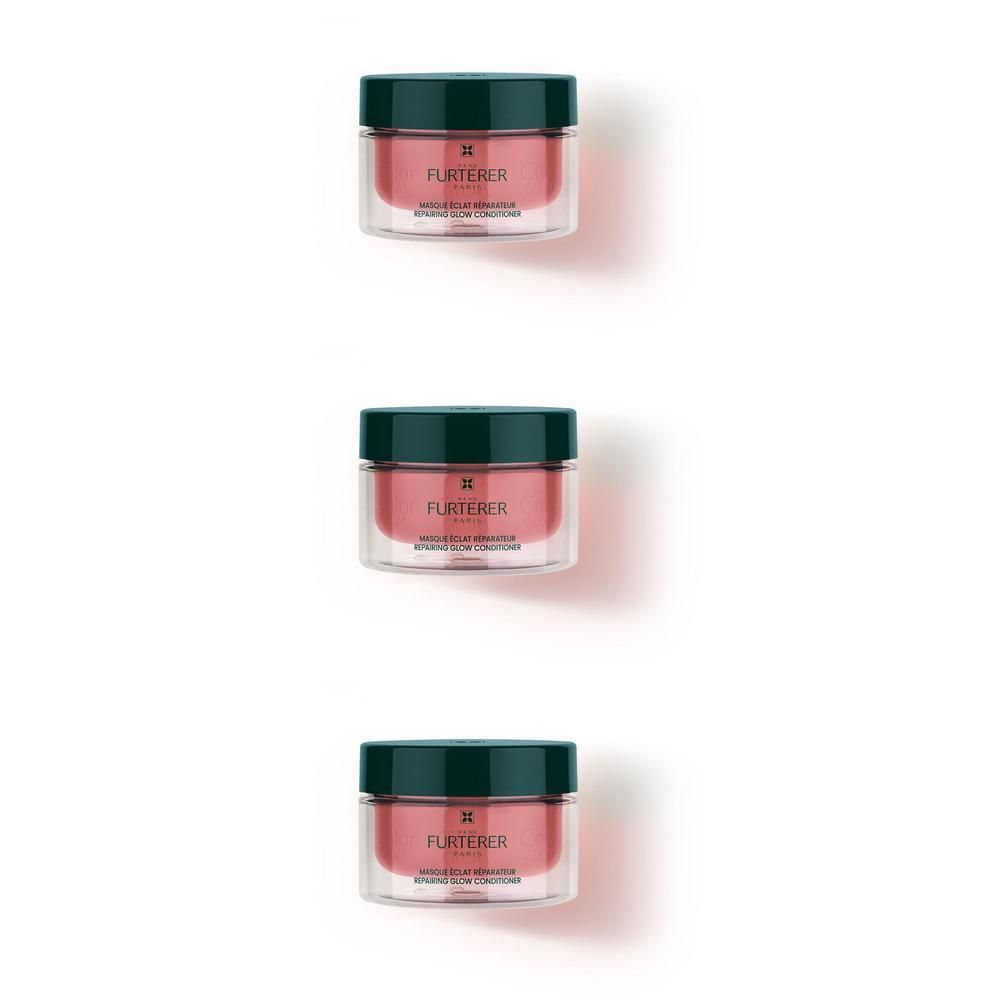 Drei Gläser der Color Glow Reparierende Farbglanz-Maske nebeneinander.