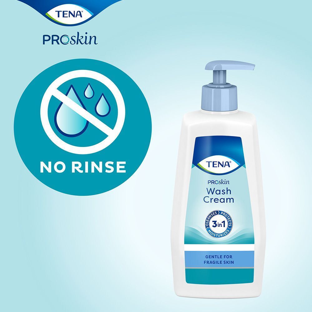 TENA 3-in-1 ProSkin Waschcreme, 500ml. Kein Abspülen erforderlich. Für empfindliche Haut.