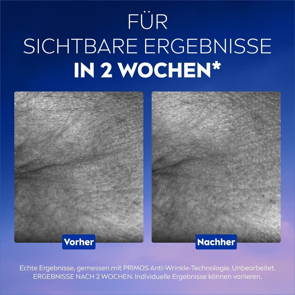 Vergleich von Hauttexturen vor und nach der Anwendung des Serums über 2 Wochen.