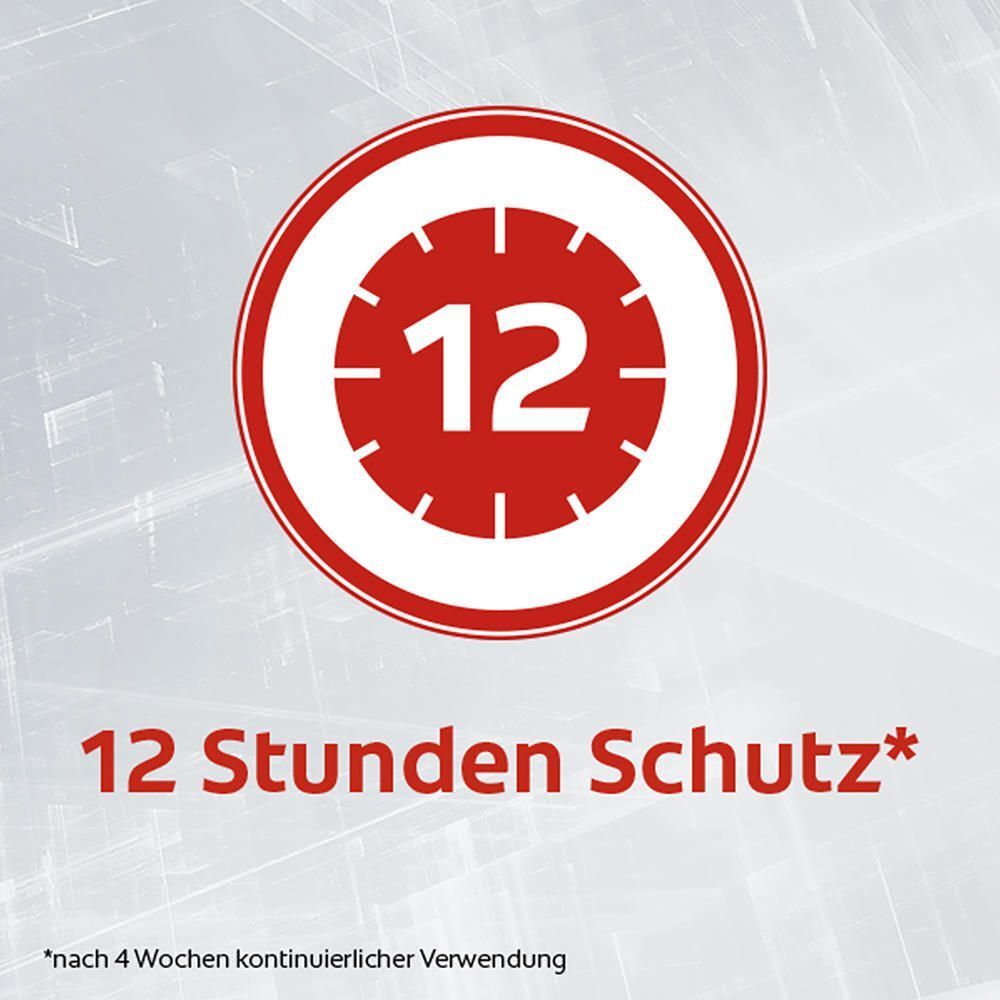 Symbol für 12 Stunden Schutz vor Bakterien durch Colgate Total Plus Zahnpasta.