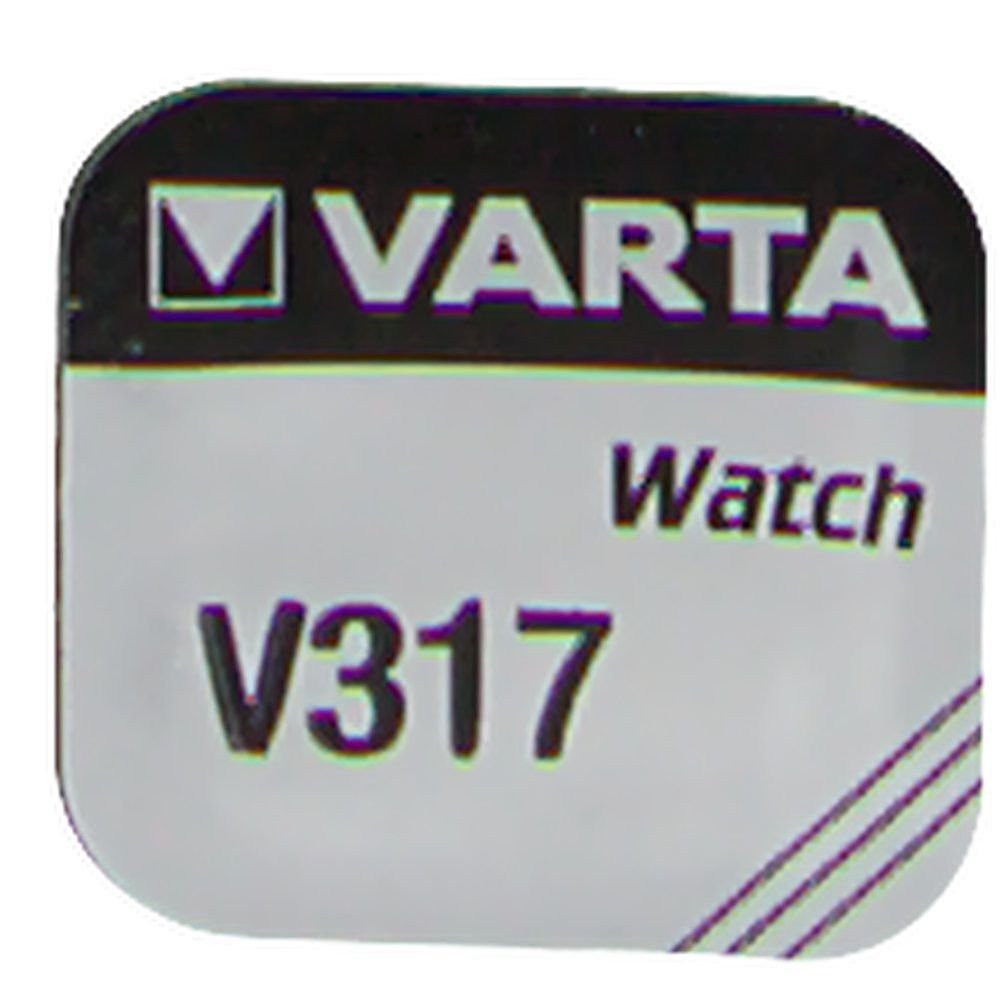 Varta V317 Knopfzellenbatterie für Uhren, silberfarben, in Blisterverpackung.