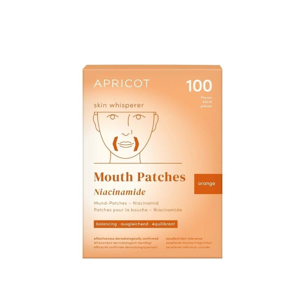 Eine Packung APRICOT Mund Patches Niacinamid mit 100 Stück, orange.