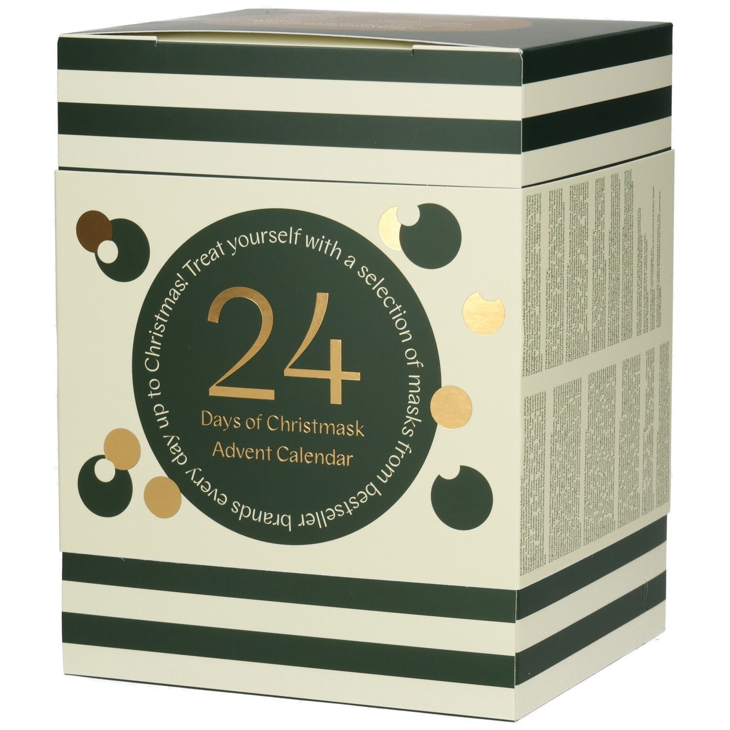 Adventskalender mit der Aufschrift "24 Days of Christmask Advent Calendar".