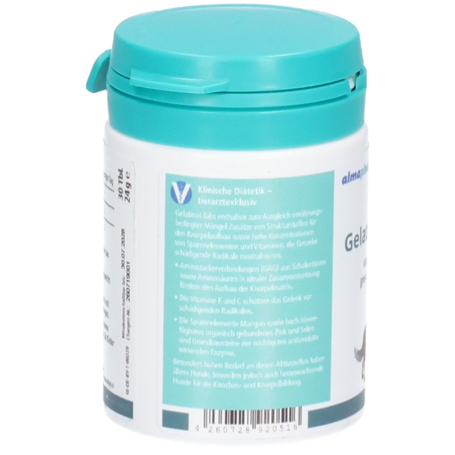 Weiße Dose mit blauem Etikett für AniGenna AniFlora Balance, Pulver für Hunde.