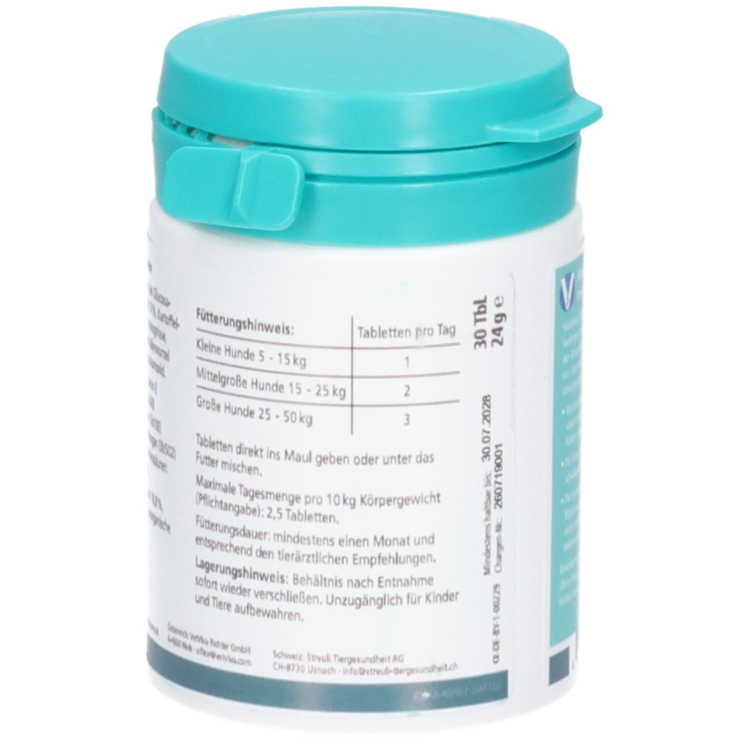 AniFlora Balance Pulver für Hunde, 60 g Dose mit detaillierten Inhaltsstoffangaben.