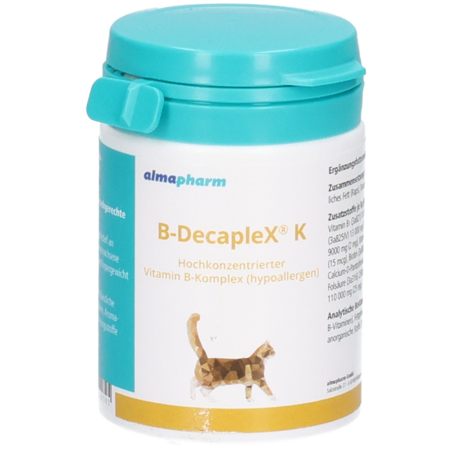 Almapharm B-Decaplex K, hochkonzentrierter Vitamin B-Komplex, 150 Tabletten.