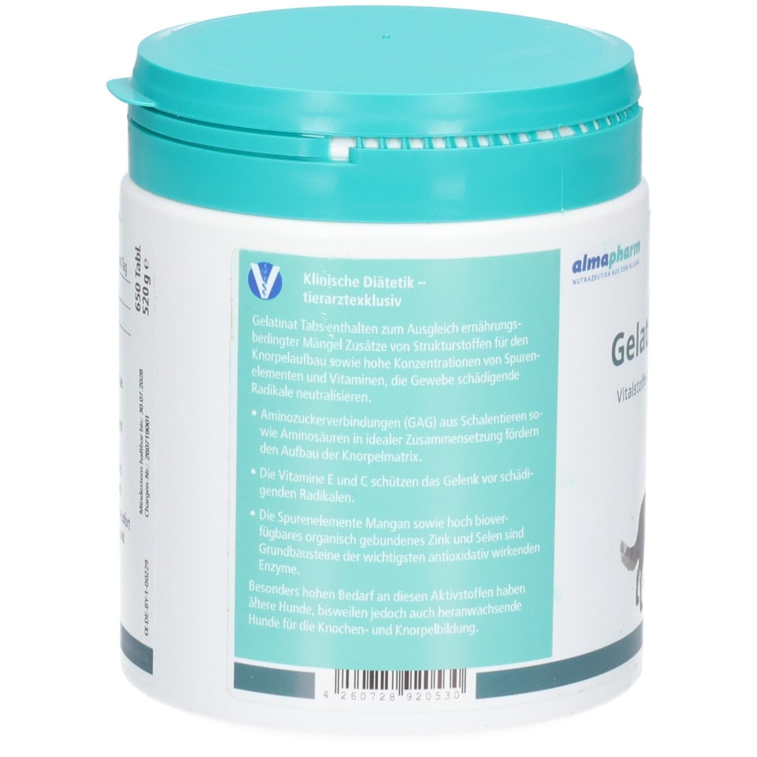 Almapharm Gelatox 650 Tabletten. Ergänzungsfuttermittel für Hunde mit Gelenkunterstützung.
