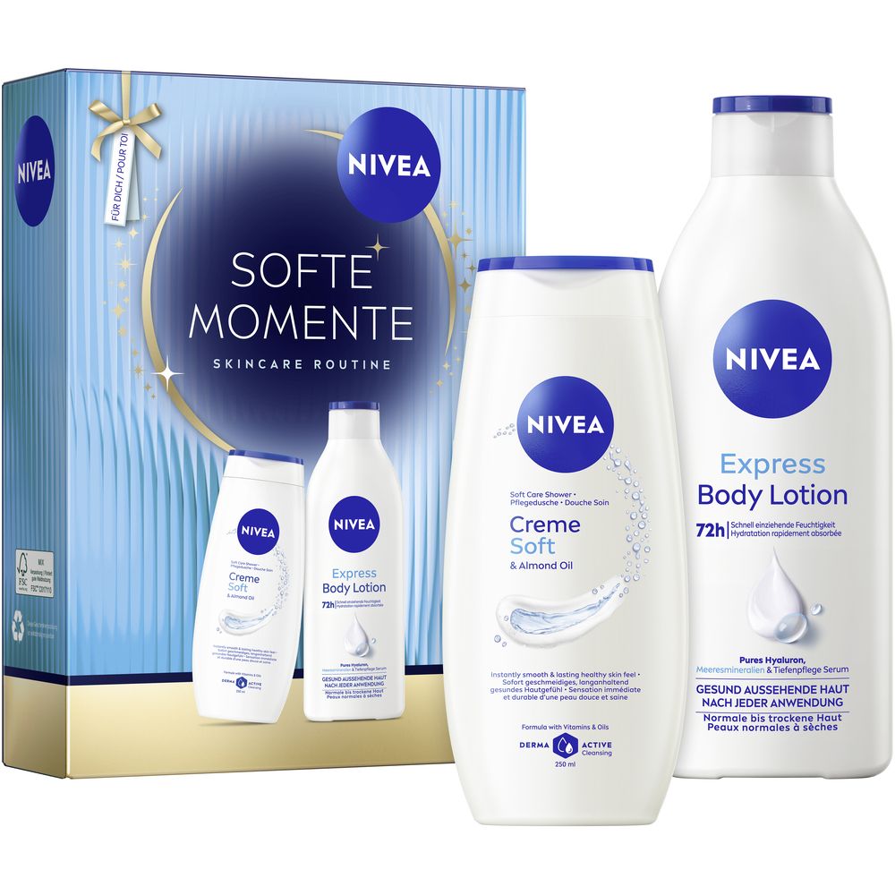 NIVEA Geschenkset 'Softe Momente' mit Body Lotion und Creme.