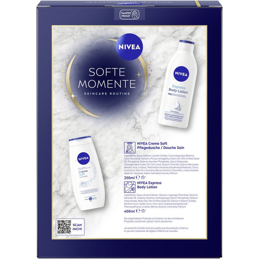Nivea Geschenkset 'Softe Momente' mit Duschgel und Body Lotion.