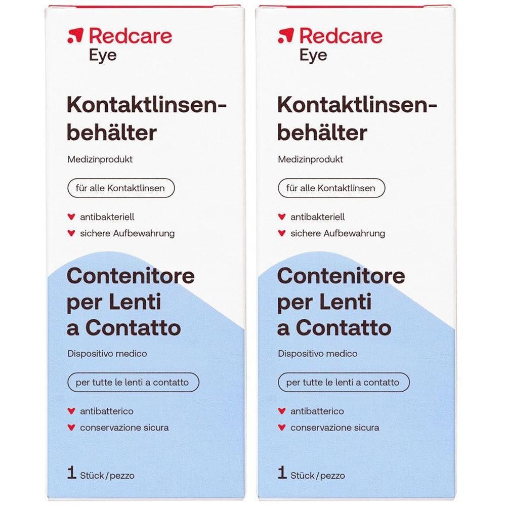 Redcare Eye Kontaktlinsenbehälter, medizinisch, antibakteriell, für alle Kontaktlinsen. 1 Stück.