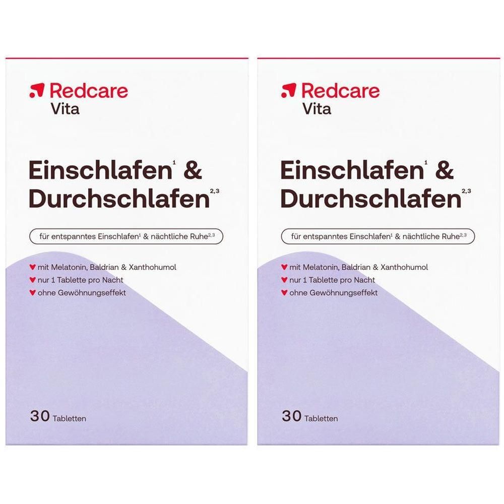 Redcare Vita Einschlafen & Durchschlafen Tabletten, 2x 30 Stück.