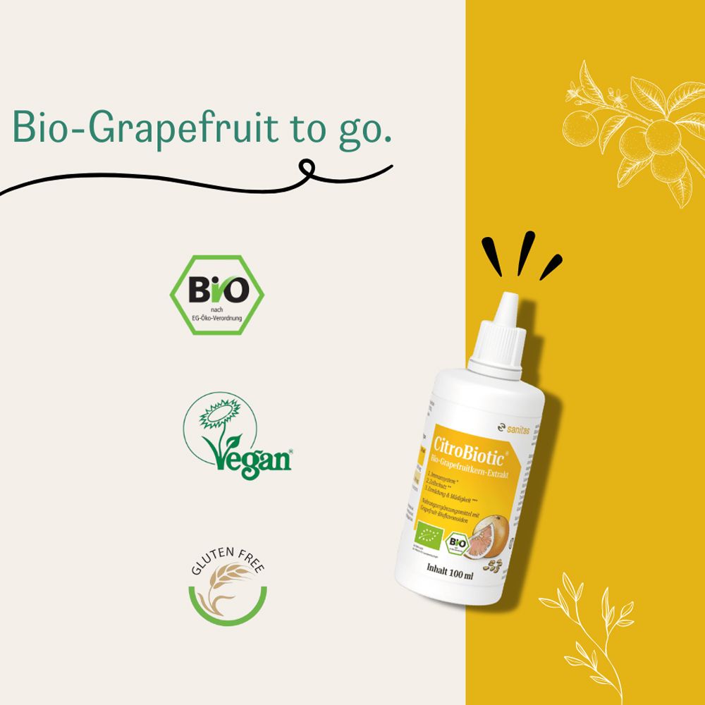 Citrobiotic Tropfflasche, Bio-Grapefruit, Vegan, Glutenfrei.