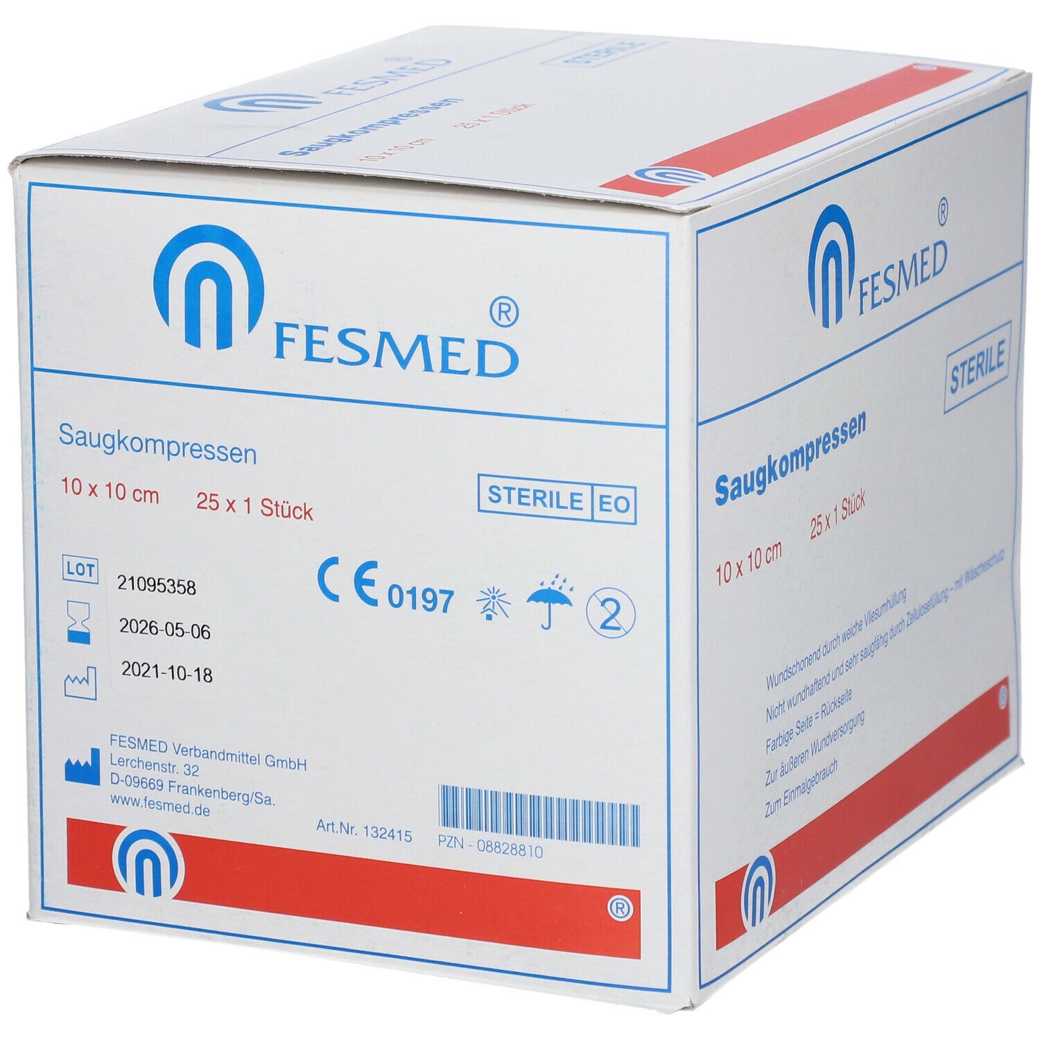 FESMED® Saugkompresse 10 x 10 cm steril