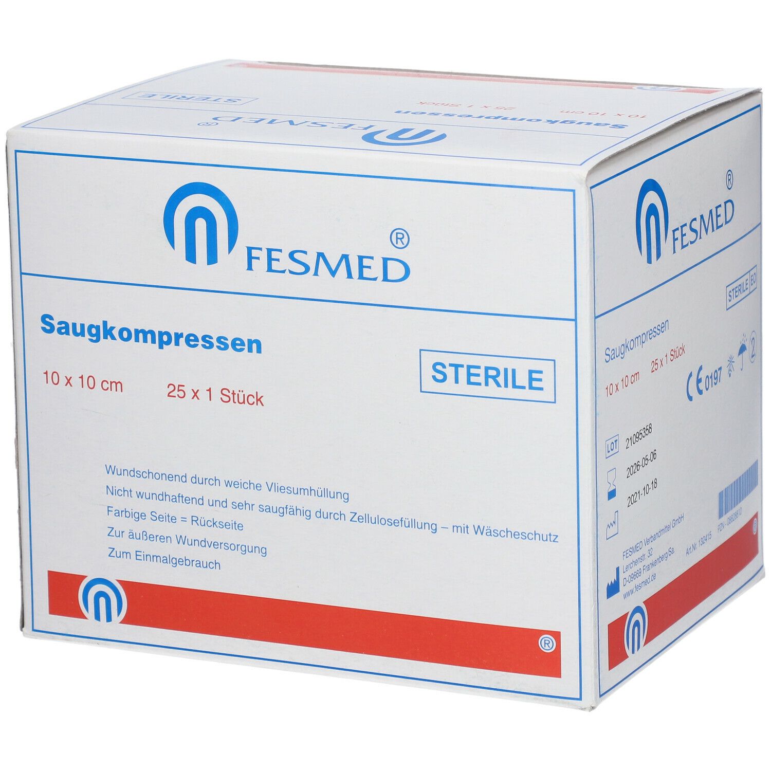 FESMED® Saugkompresse 10 x 10 cm steril