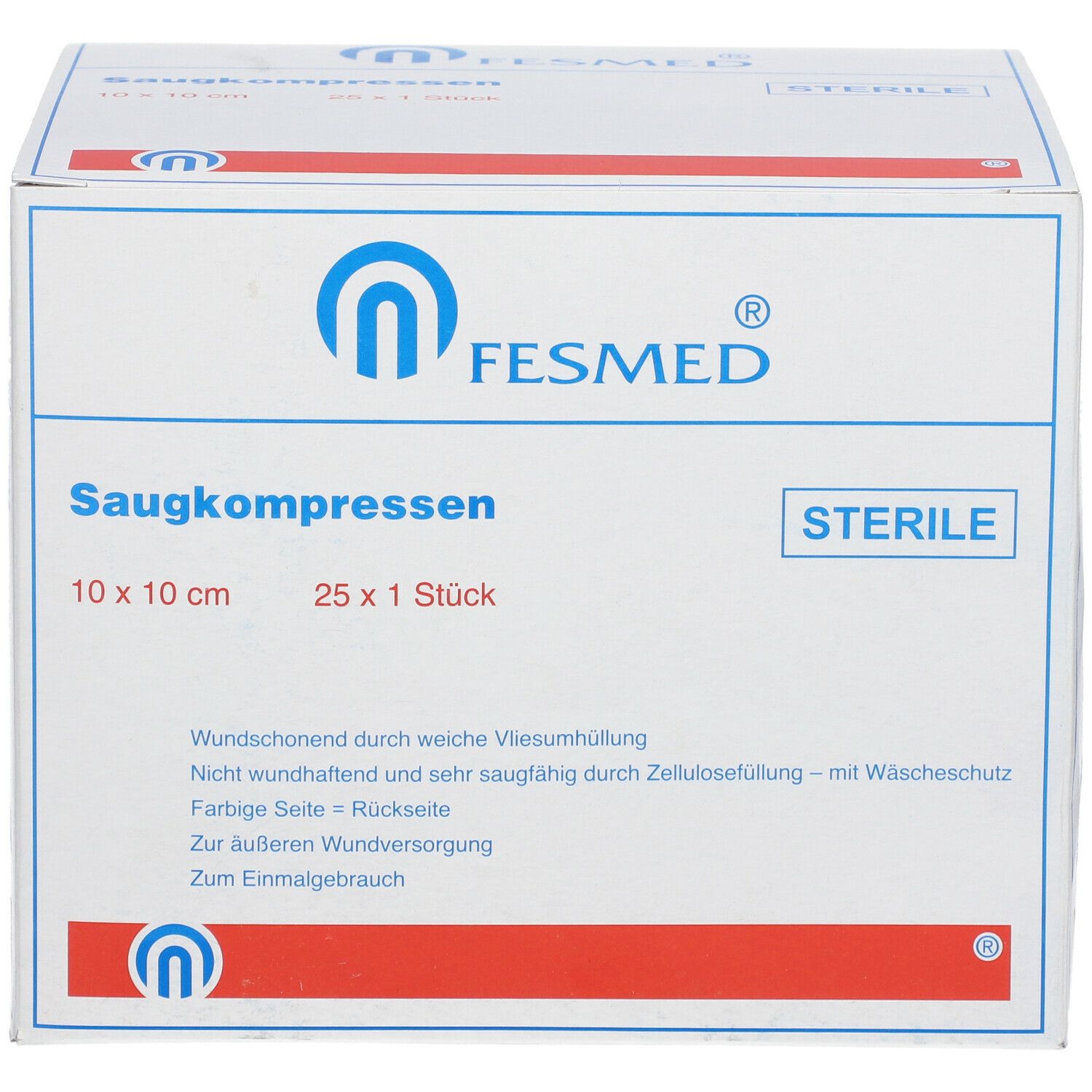 FESMED® Saugkompresse 10 x 10 cm steril