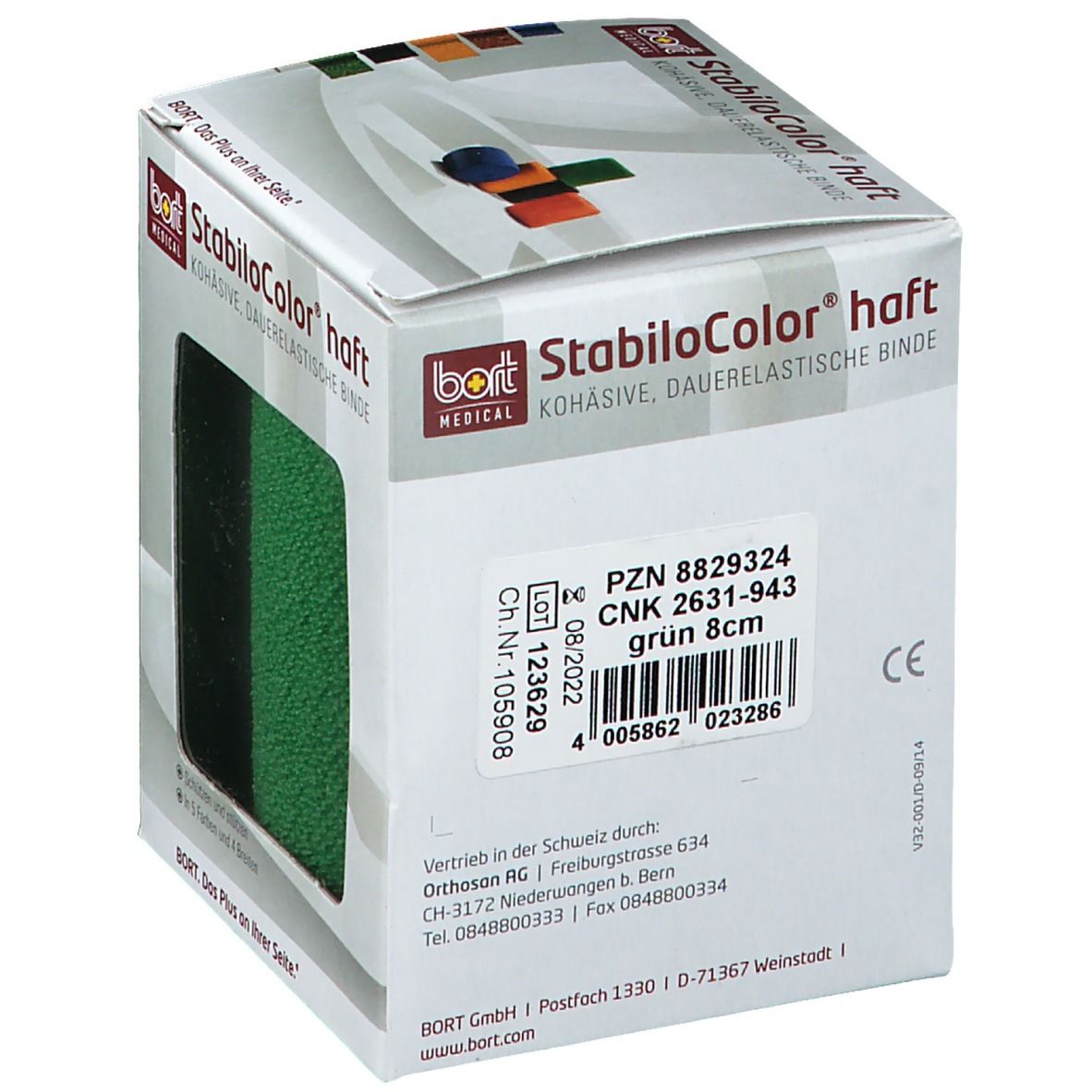 BORT StabiloColor® haft Binde 8 cm grün