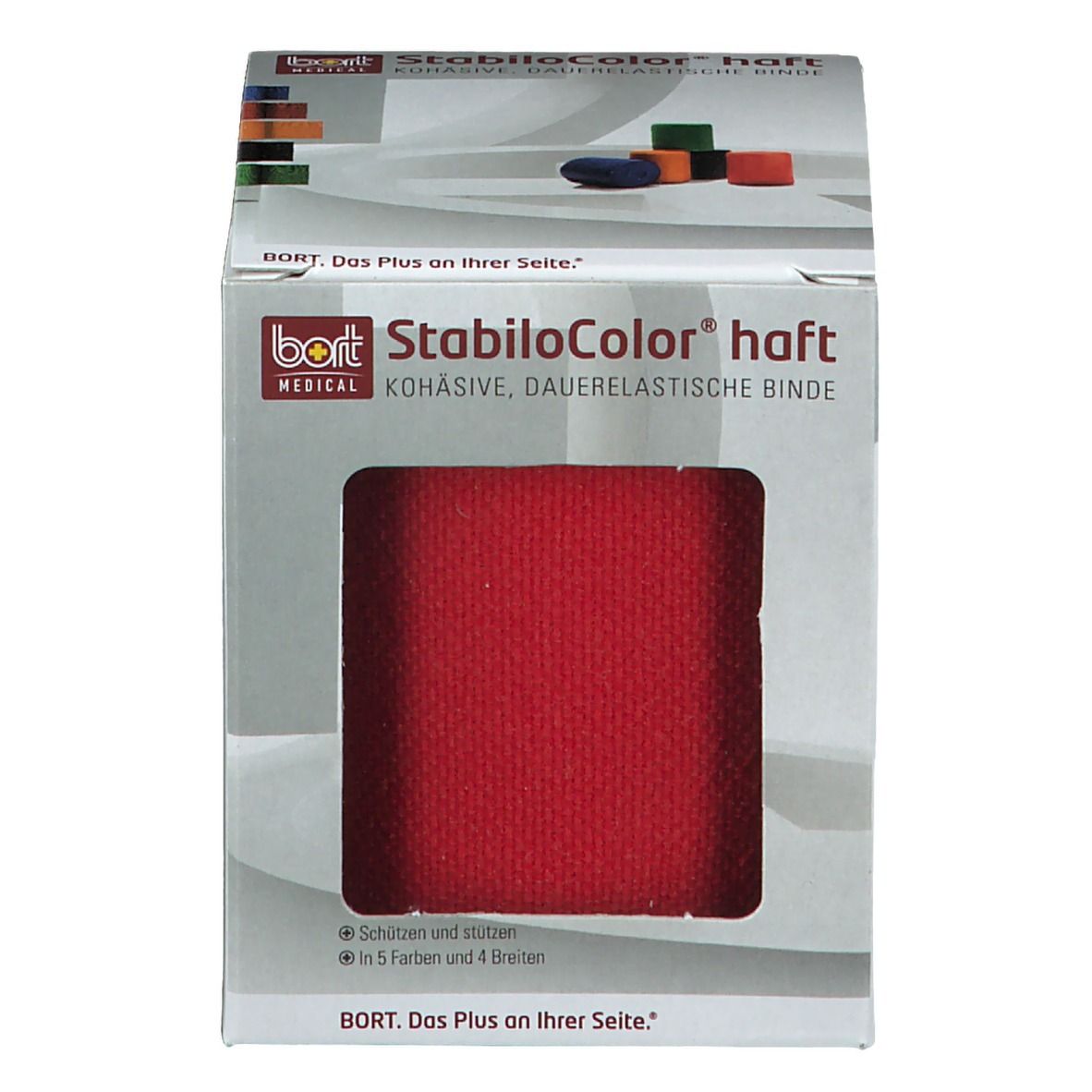 BORT StabiloColor® haft Binde 8 cm rot