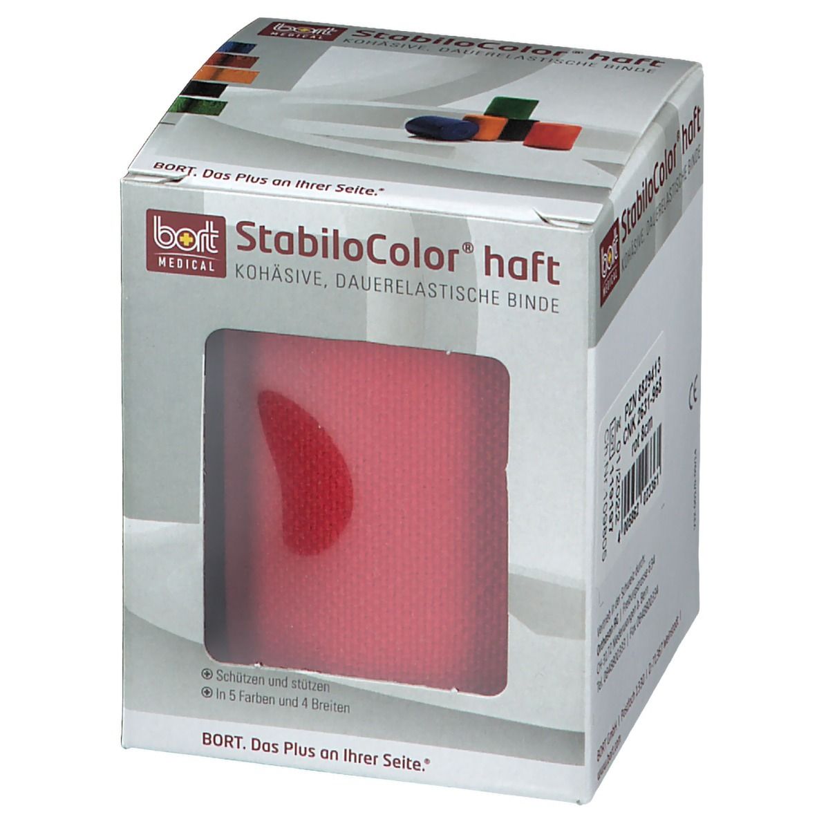 BORT StabiloColor® haft Binde 8 cm rot