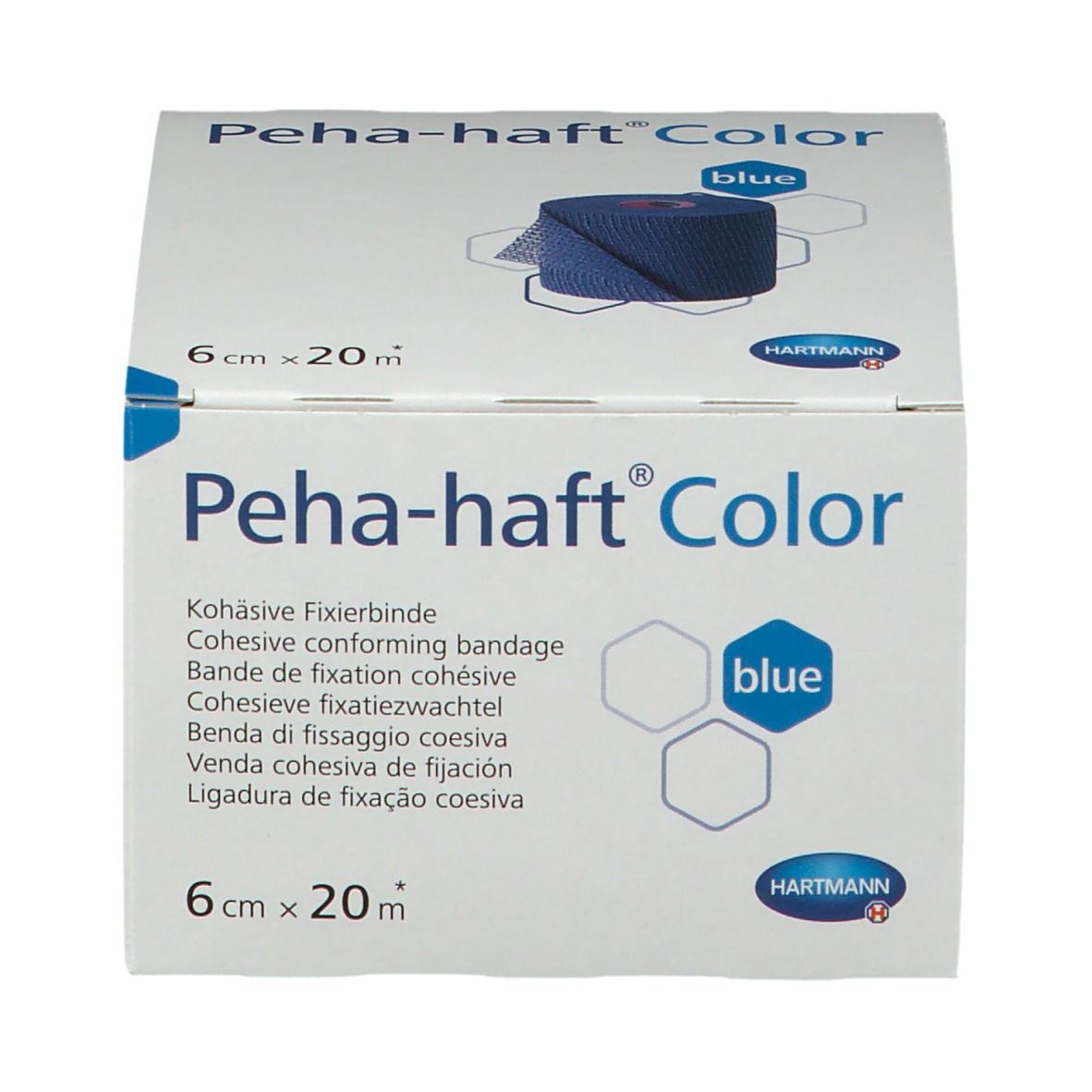 Venda Cohesiva de color Azul PEHA-HAFT 8 cm x 20 m.