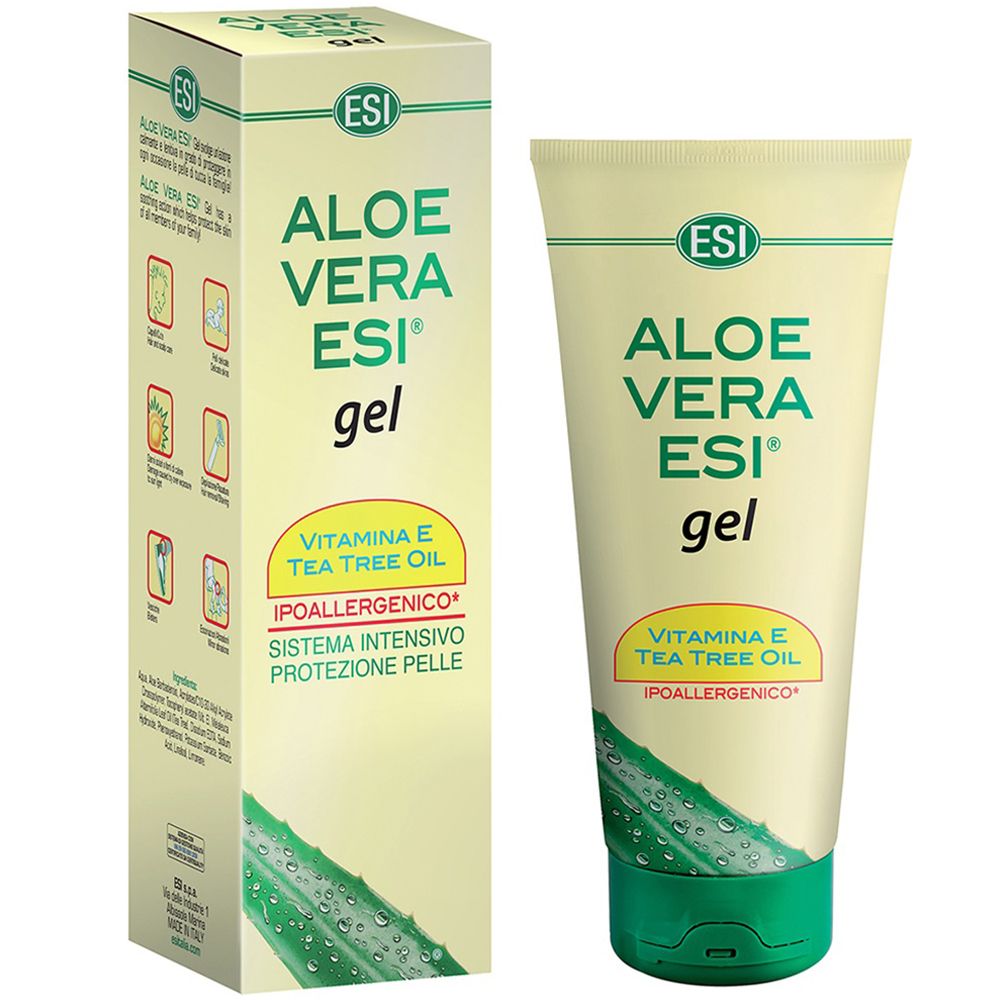 Aloe-Vera-Gel natur mit Vitamin E + Teebaum-Oel